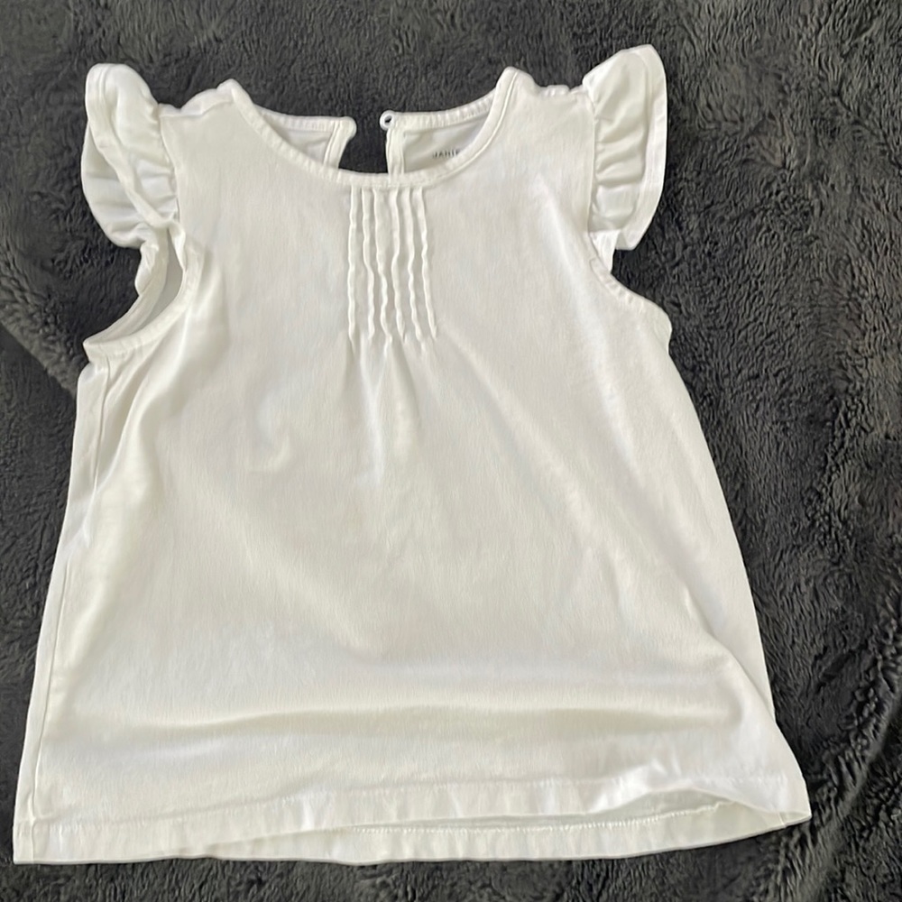 Janie and jack white flutter sleeve top